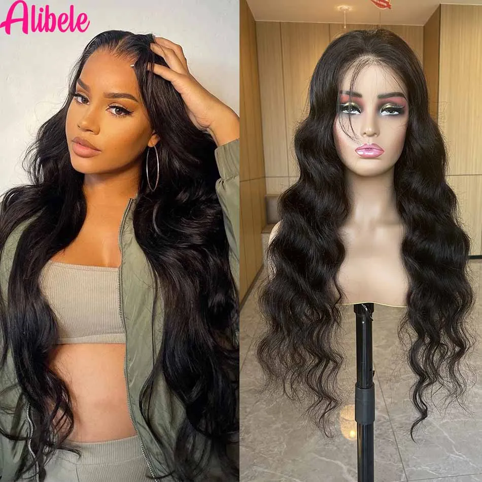 Alibele Wear Go Glueless Wigs Brazilian Body Wave Hair Wigs 7x5 HD Glueless Pre-Cut Human Hair Wigs Ready To Go Wigs 210%Density