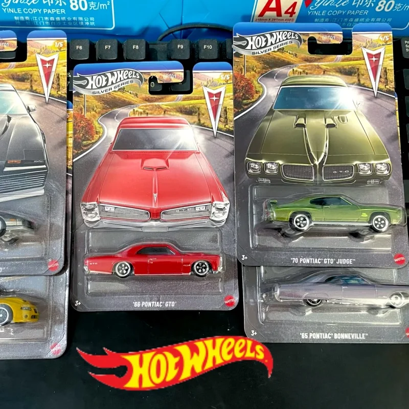 

Коллекционная модель автомобиля Hot Wheels GRT01 Silver Series GTO Pontiac Firebird из сплава, имитационная модель, игрушка GRT01 из сплава