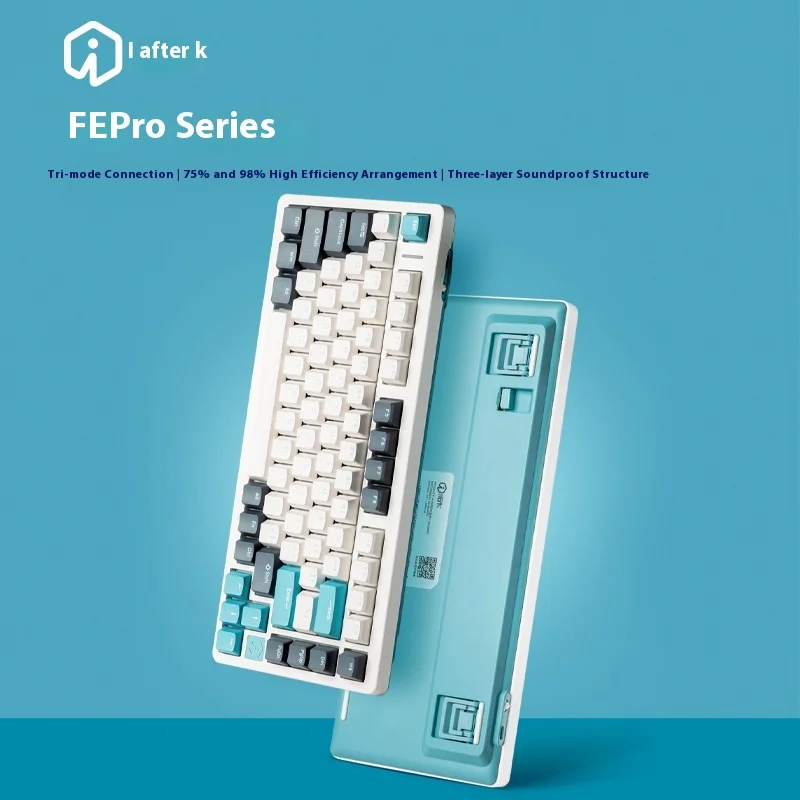 Fepro75/98 トリプルモード RGB ホットスワップ可能なワイヤレスメカニカルキーボードブルーティーレッドスイッチノートブックゲームとアクセサリー