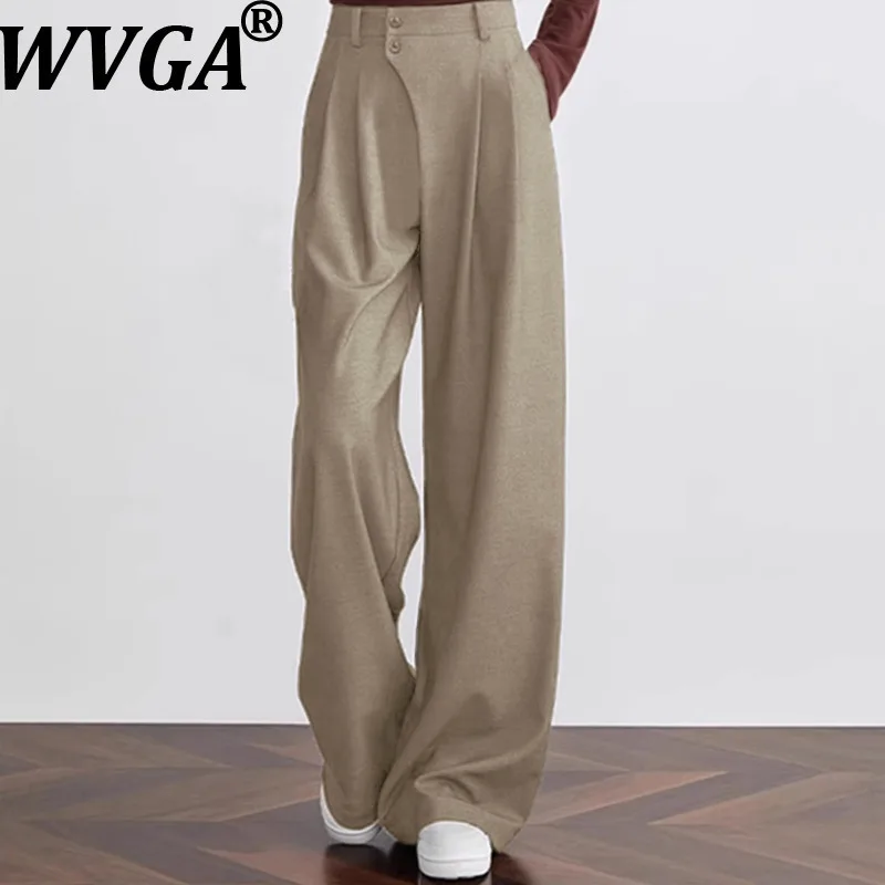 

WVGA весна осень новые мужские элитные прямые брюки на молнии с драпировкой модный дизайн нишевый шикарный повседневный широкий костюм брюки Ins W13827