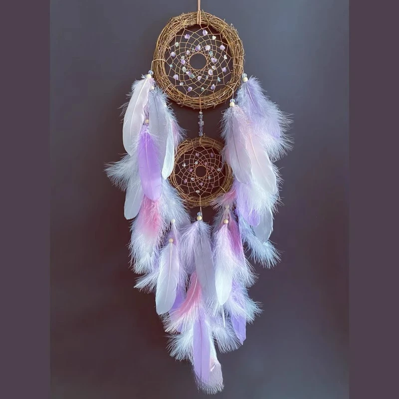 

Large large crystal purple ore dream catcher girl room ins wind