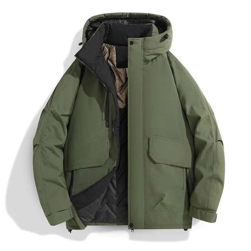 

2025 Autumn/Winter New Thickened Fashion Versatile Warm Outdoor Windproof Waterproof Hooded Casual Jacket Cotton Jacket for Men