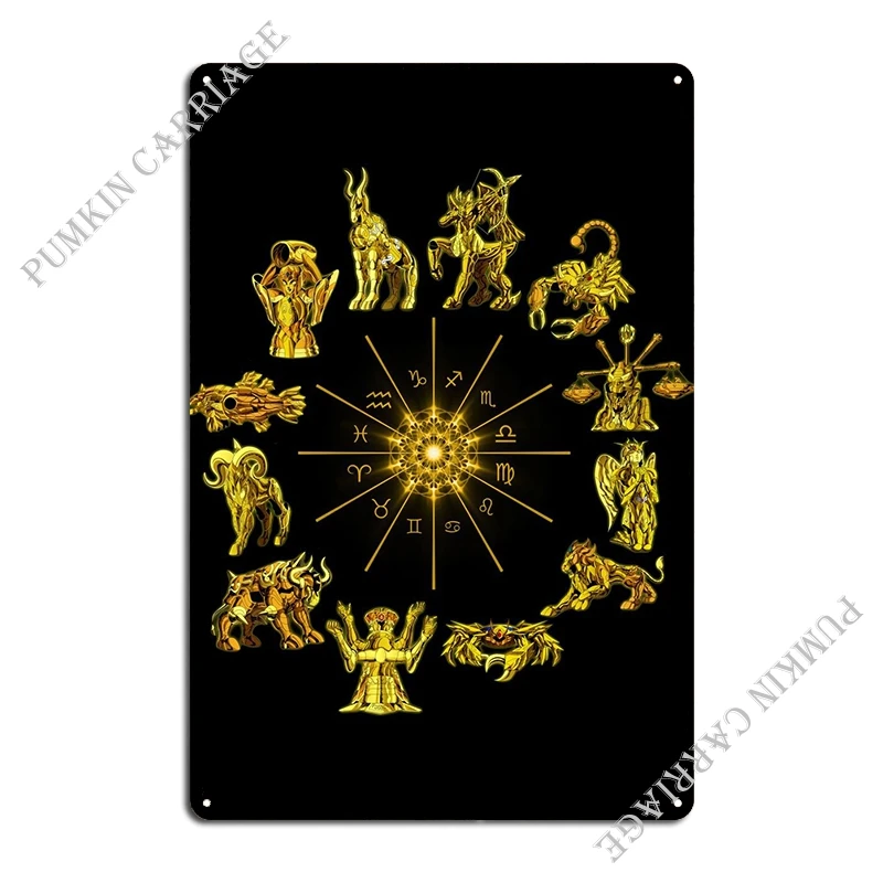 Saint Seiya Zodiac Gold Metal Signs Create Pub Designing Kitchen Tin Sign Poster