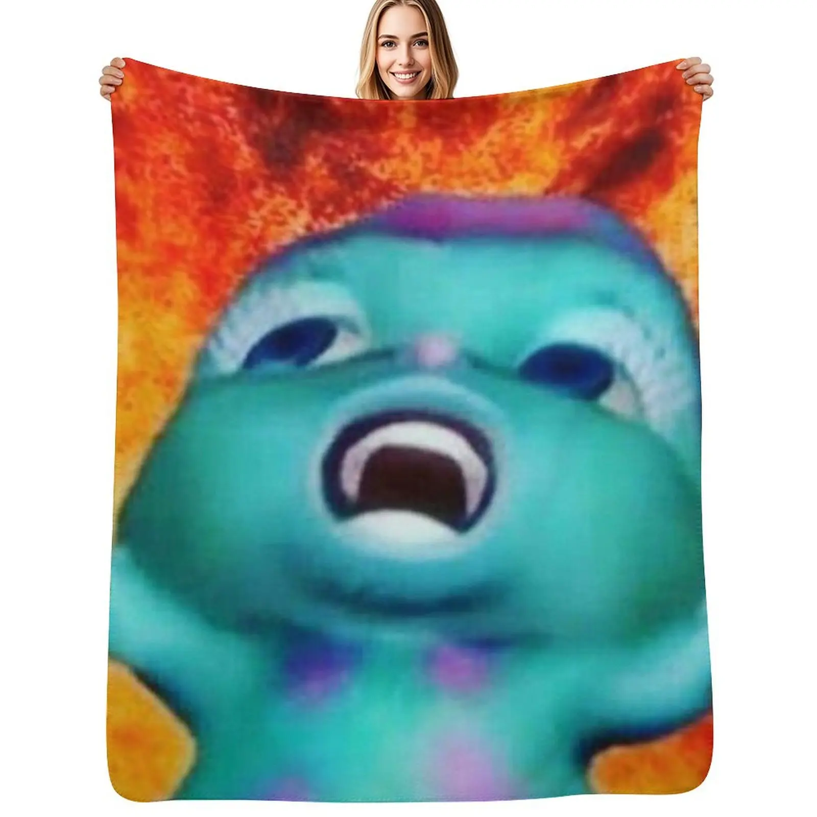 Bibble Meme Fire Throw Blanket Nap Decorative Sofas valentine gift ideas Hairys Soft Plush Plaid Luxury Blankets