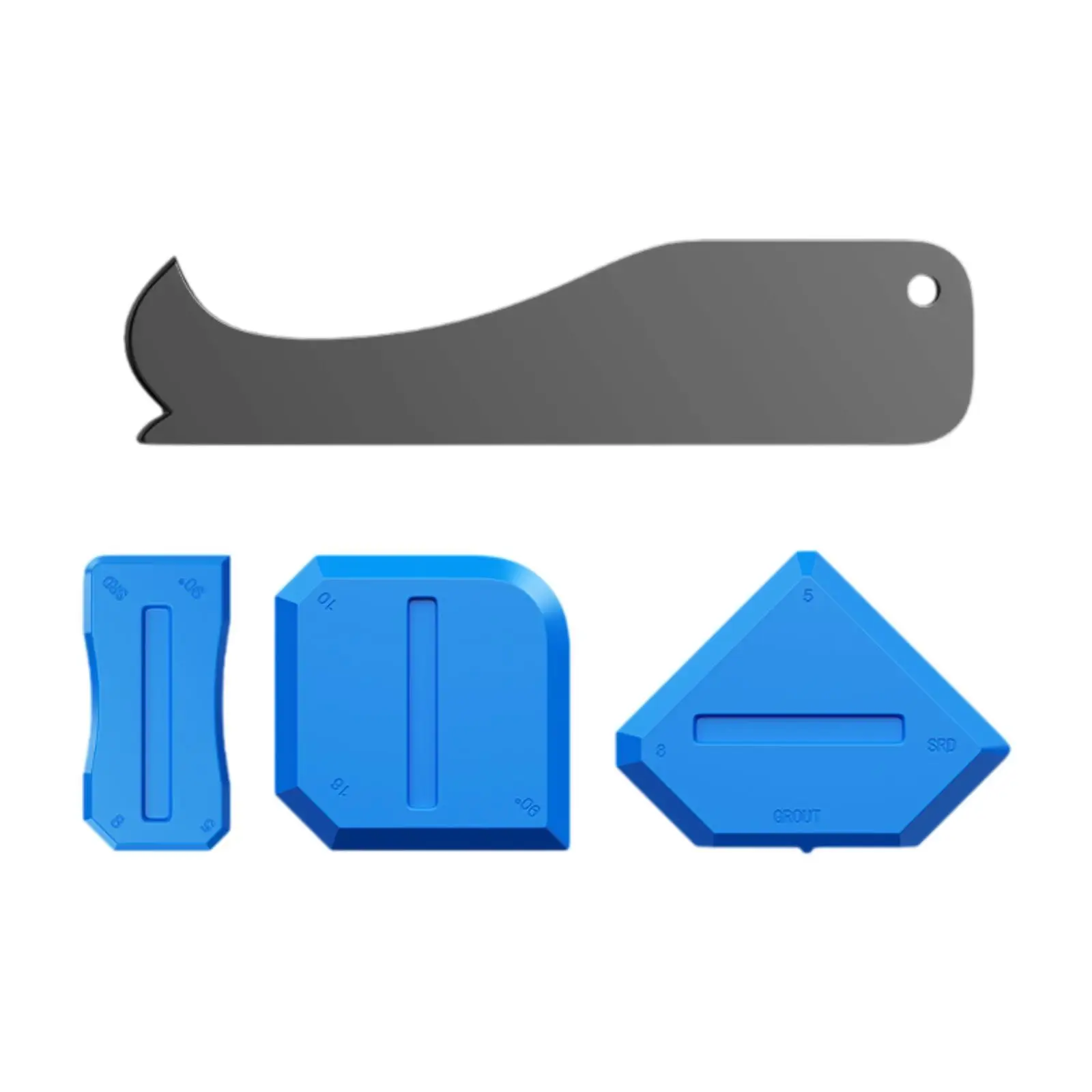 

4x инструмент для уплотнения герметика, скребки для отделки затирки, простые в использовании портативные инструменты для отделки уплотнения для ванной комнаты, пола, раковины