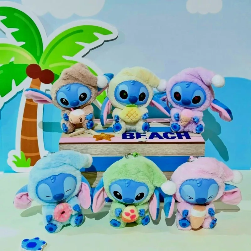 

Популярная коллекция Disney Stitch, слепая коробка, новая серия, виниловая плюшевая игрушка, кукла, подвеска, пушистая кукла для подарка-сюрприза