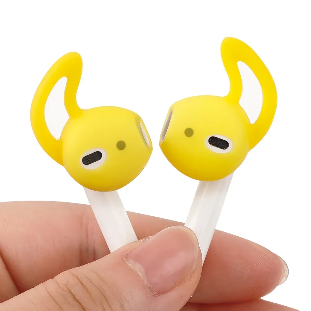 6-1Pairs Silicone Case Cover dla Apple Airpods Bluetooth Earphone Protective Sleeve In Ear Anti Slip Earpods Eartip Cap Ear Hook