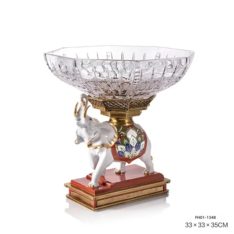 Creative Luxury Antique Crystal Vase Vintage Decoration Design Home Desktop Brass Accent Living Room Accessories