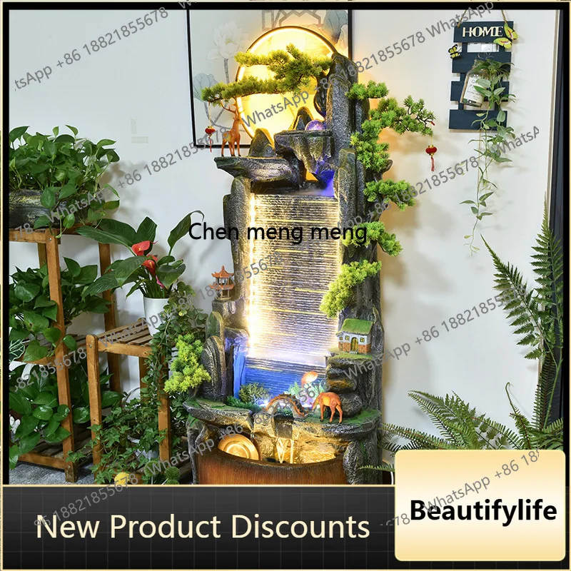 

Flowing water lucky gift ornament rockery fish tank fountain circulating water living room company decoration -5