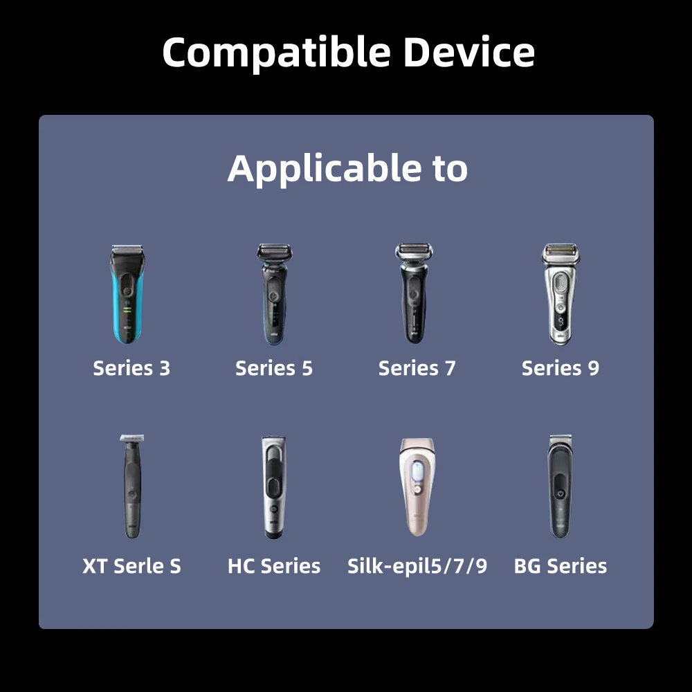 Адаптер для бритвы LISI 12 В Type-C, зарядный преобразователь для электробритвы Braun Series 3, 5, 7, 9, с индикатором зарядки