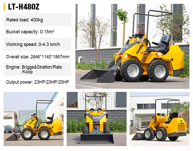 maßgeschneiderter Hersteller günstiger Mini-Kompaktlader zum Verkauf Kompaktlader mit Eimer Mini-Kompaktlader 500 kg – Detail 14