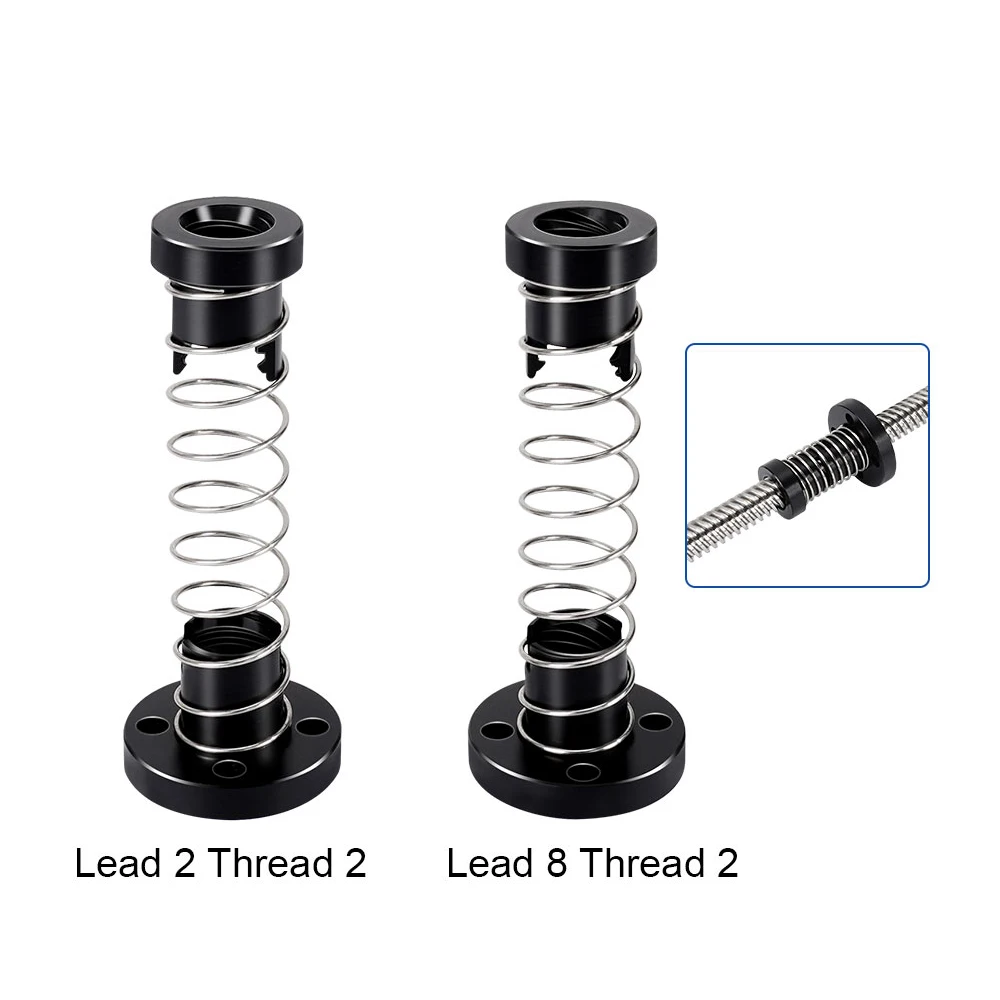2 Sets T8 Anti-backlash Lead Screw Nut Brass POM Lead 2mm 4mm 8mm For Ender 3 CR10 T8 Anti Backlash Spring Nuts 3D Printer Parts