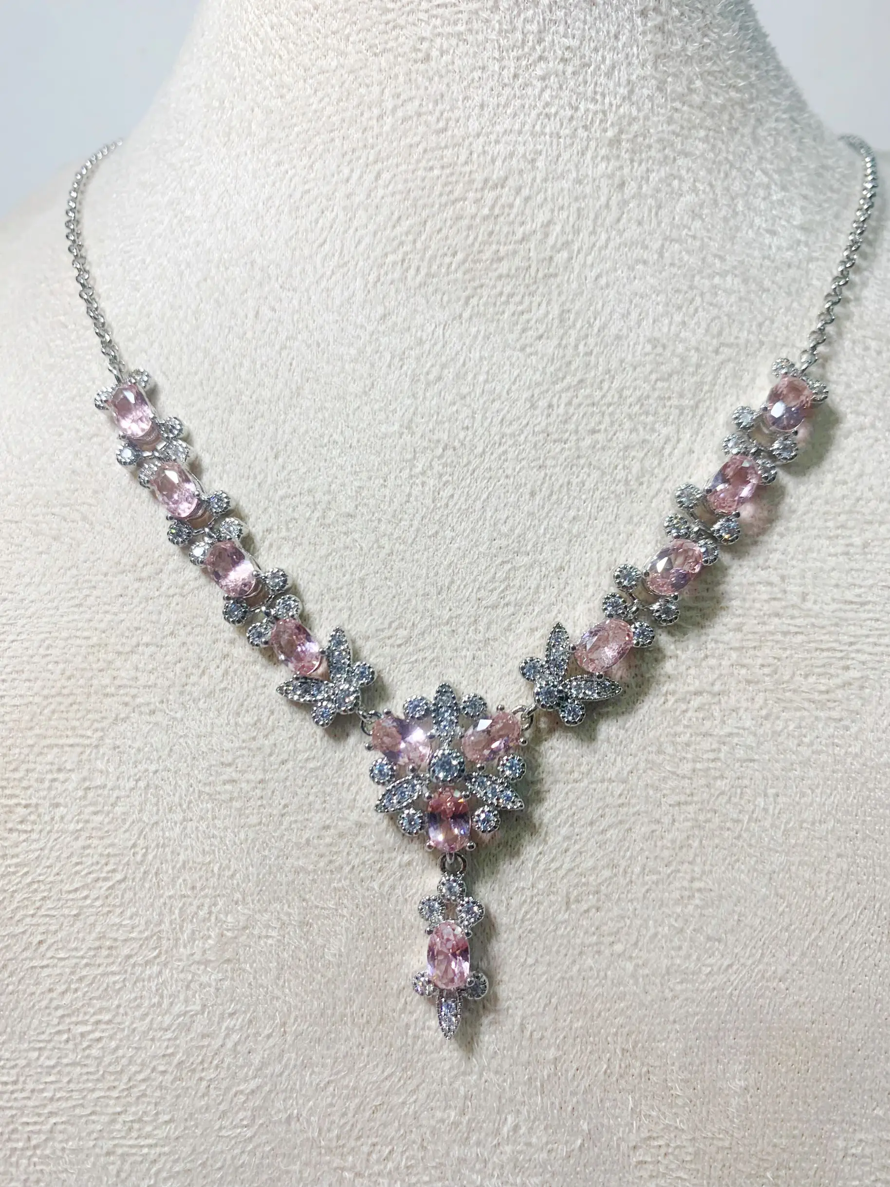 Zecaa morganite jóias finas mulher morganite colar pingente com pedra morganite natural jóias 4*6mm senhora morganite pingente