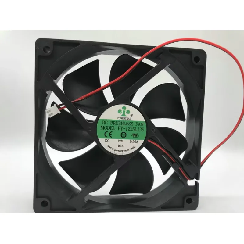 

POWERYEAR PY-1225L12S DC 12V 0.20A 120x120x25mm 2-Wire Server Cooling Fan