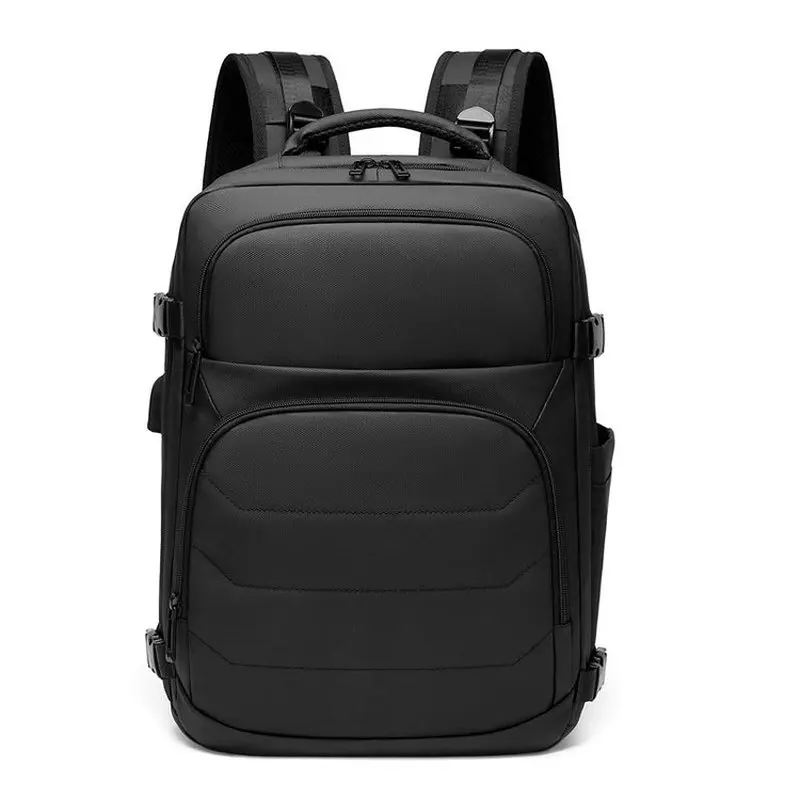 expandable large capacity men's backpack with USB, shoe compartment 180 degree opening and closing laptop backpack schoolbag 06