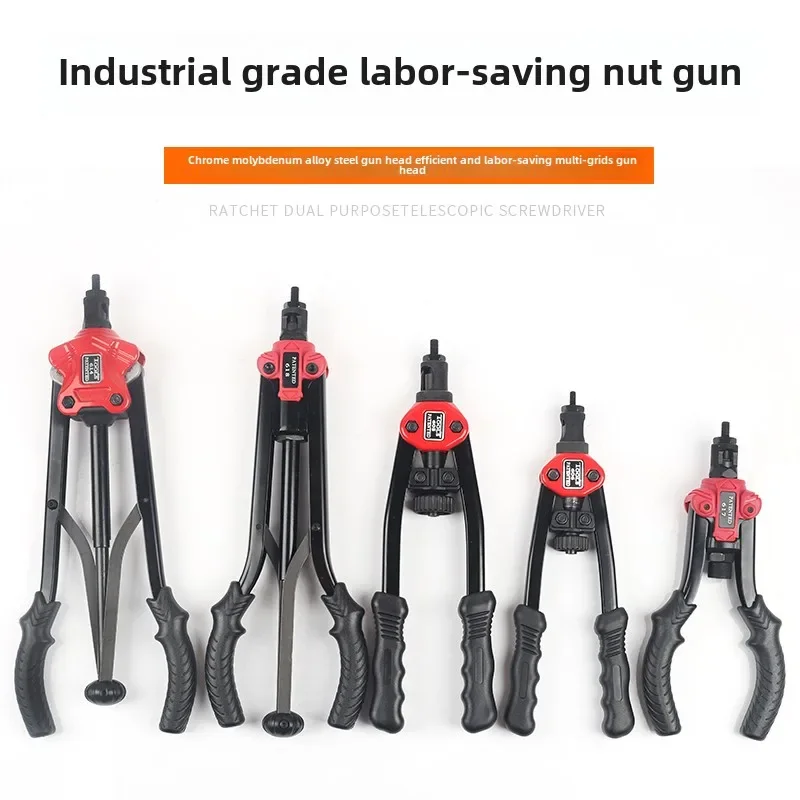 Manual Rivet Nut Gun for Hole Nut and Screw Installation, Double Handle Riveting Tool for Quick and Easy Operation