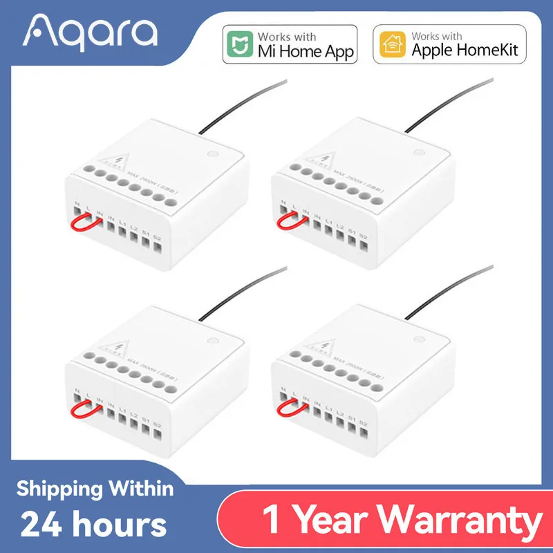 Aqara Module Two-way Control Module Wireless Relay Controller 2 Channels Work For Xiaomi hub APP Control Module smart Homekit