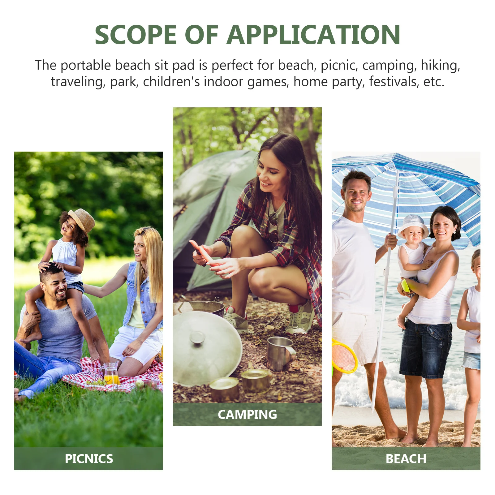 

Oxford Cloth Waterproof Sit Pad Folding Portable Camping Mat Picnic Cushion Beach Folding Seat Mat Sit Pad Camping Supply