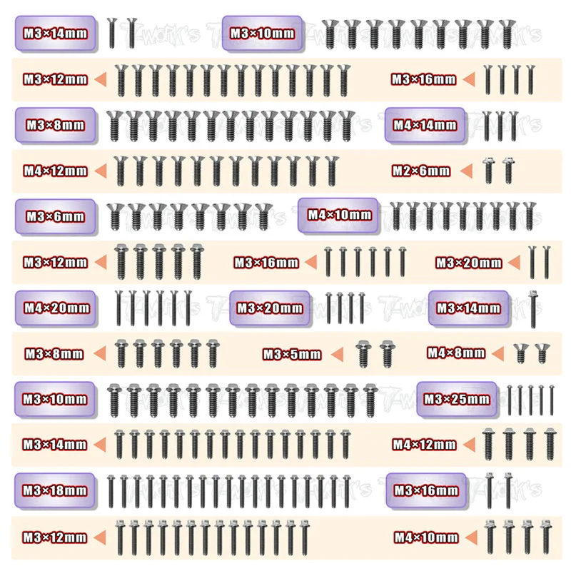 

Original T works TSSU-GTX8'22 64 Titanium Screw set ( UFO Head ) 188pcs.( For Xray GTX8 2022 )sssional Rc part