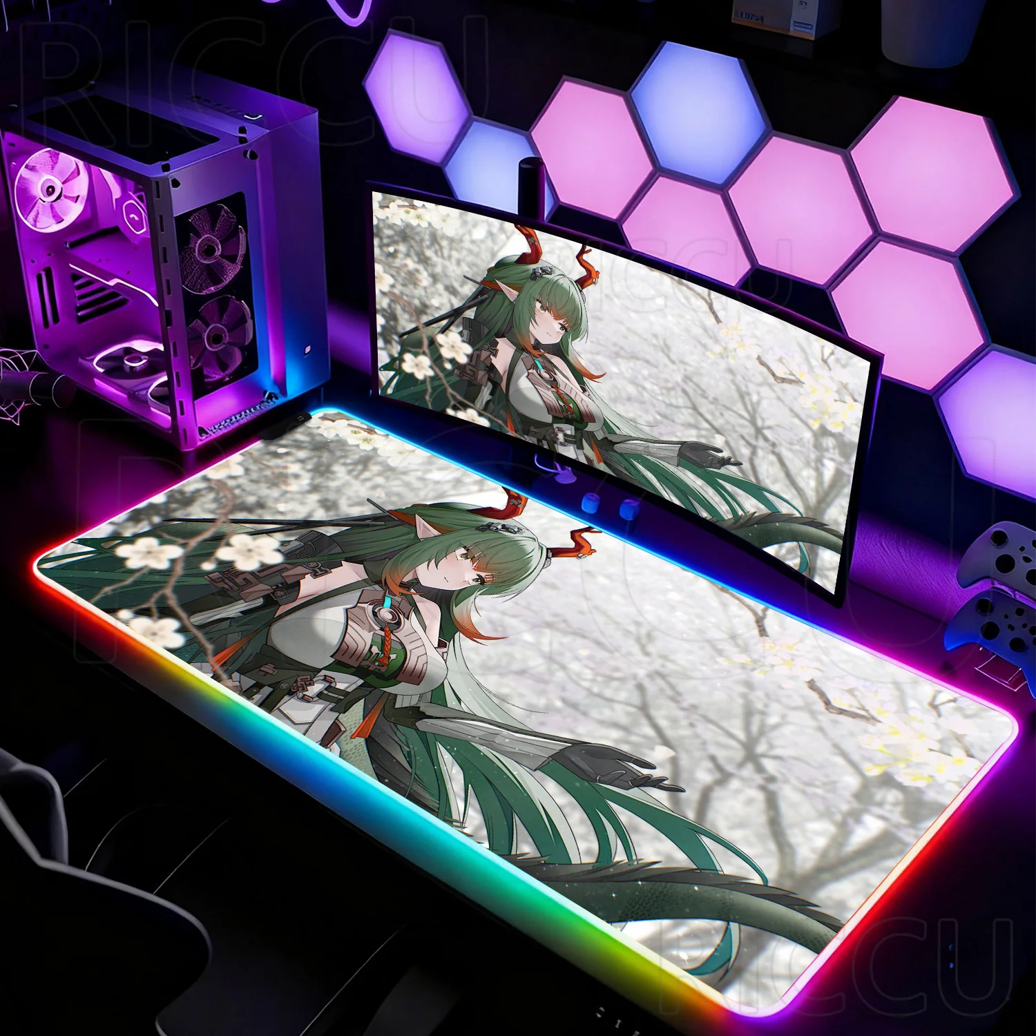 RGB Arknights Endfield Zhuang Fangyi HD Mouse Pad Rug XXL Large Cute Anime Keyboard Gamer Kawaii Girl Gaming LED Desk Mat carpet