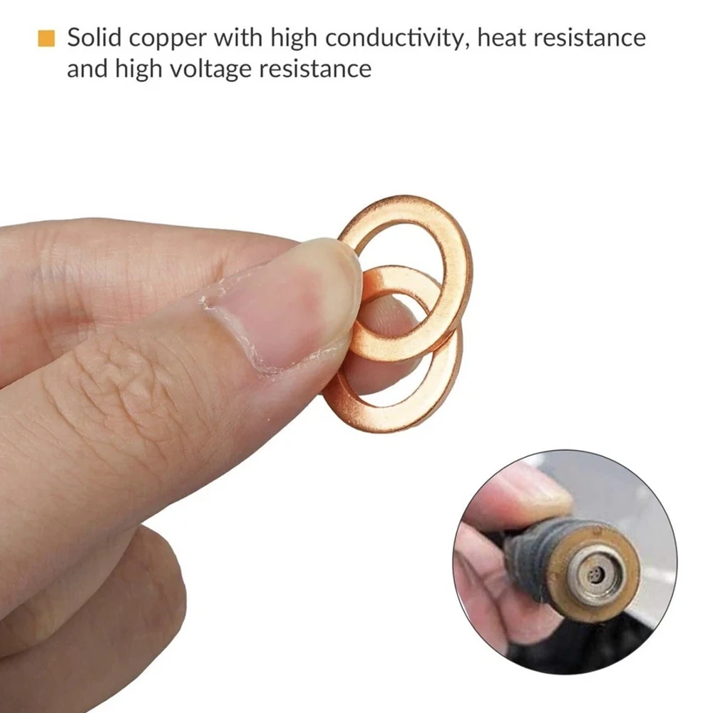 Copper Washer Gasket Nut And Bolt Set Flat Ring Seal Assortment Kit Assorted Solid Copper Car Engine Crush Seal Flat Ring