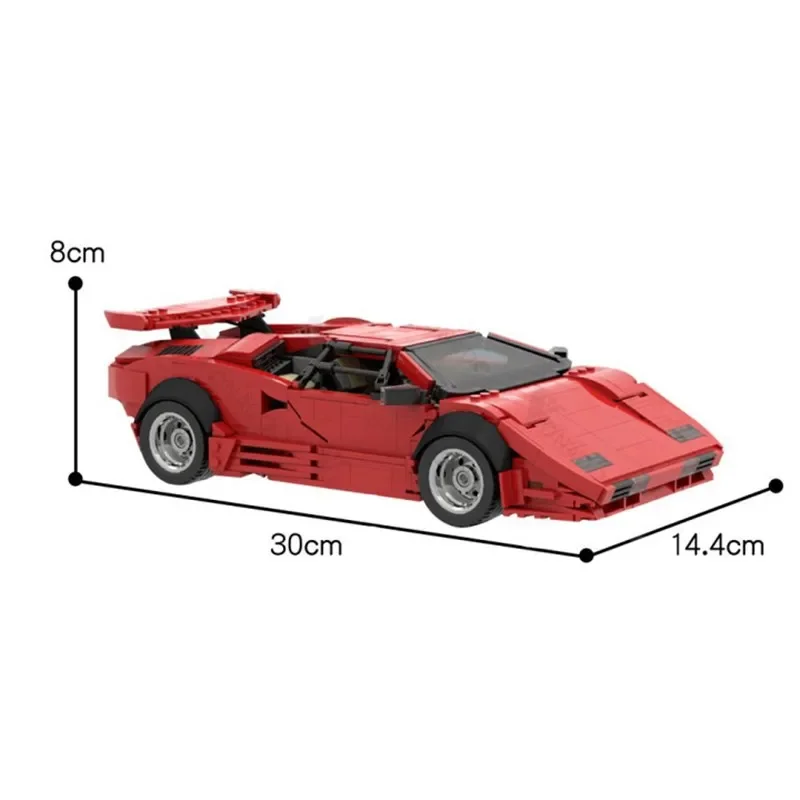 2021 ใหม่Countach LP5000 Aad LC5000 QV Hypercar Super RacingรถFit Highh MOC-57851 ชุดอาคารบล็อกของเล่นวันเกิดของขวัญ