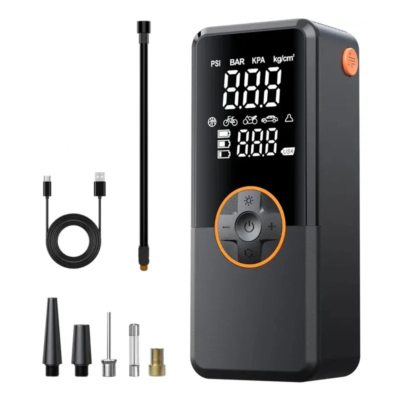 

Портативный беспроводной насос для накачивания автомобильных шин с функцией заслонки - автомобильный цифровой насос для сжатия воздуха со светодиодной подсветкой