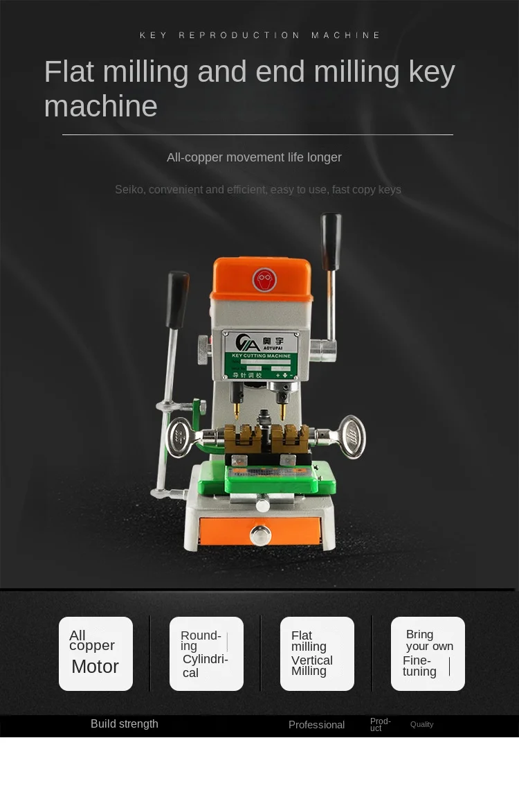 Multi-Function Vertical Key Machine Precision Punching and Copying Manual Milling for Car Key Machine