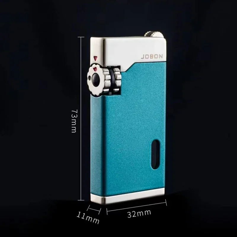 JOBON999-Double Fire Blue Flame Lighter Straight Into Windproof Lighter Inflatable Personality Visible  Metal Luminou Cool view 5