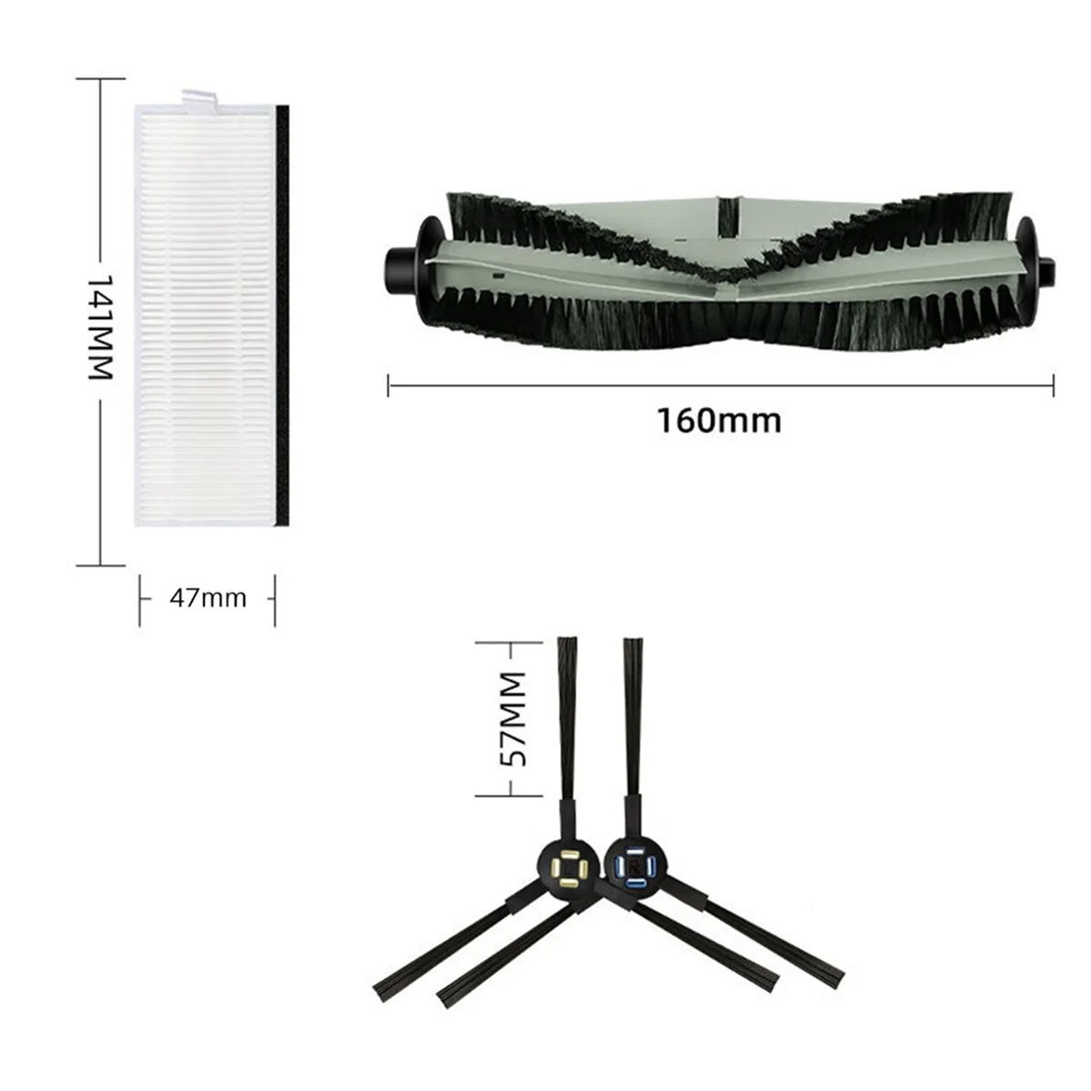 แปรงหลักแปรงด้านข้างแผ่นกรอง HEPA อะไหล่ทดแทนสำหรับ iLife A7 A9S V8S V8 X750 X800 X785 V80 silvercrest SSR1 SSRA1