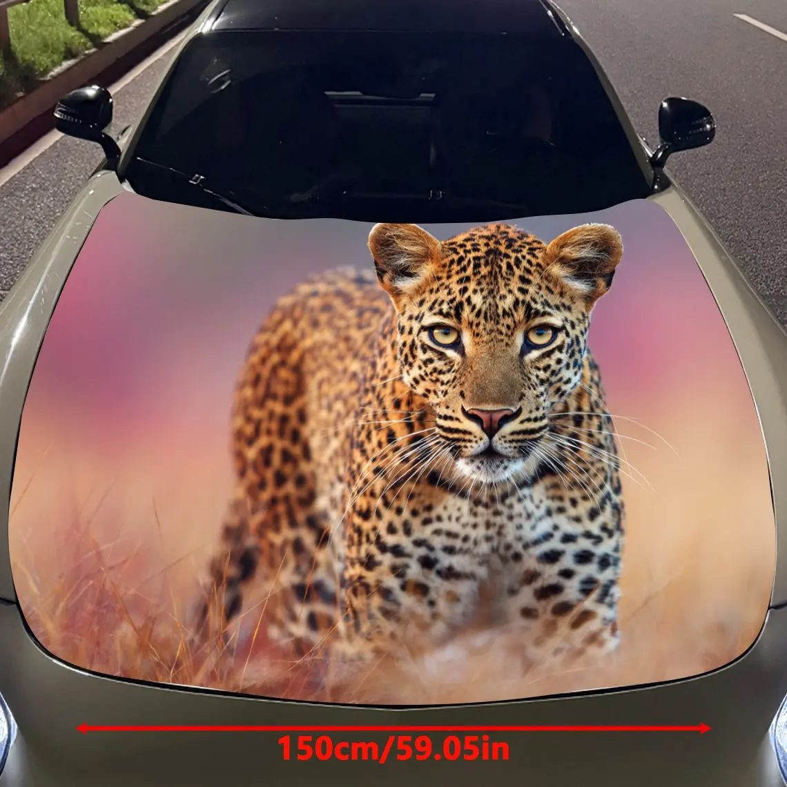 Car Decals A Leopard Exuding Alert Vitality And Wild Grace In A Soft - Toned, Natural Setting Car Hood Sticker, Waterproof Self