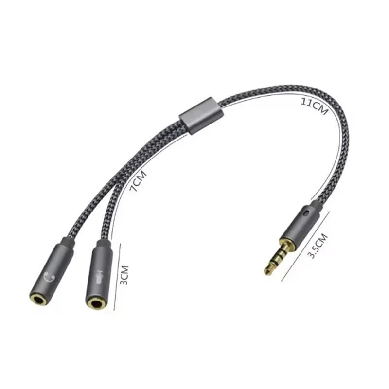 3.5 مللي متر جاك مقسم صوت سماعة ميكروفون ومكبر صوت جاك 3.5 مللي متر 1 ذكر إلى 2 أنثى كابل لسماعة الصوت المحمول الموسع #2