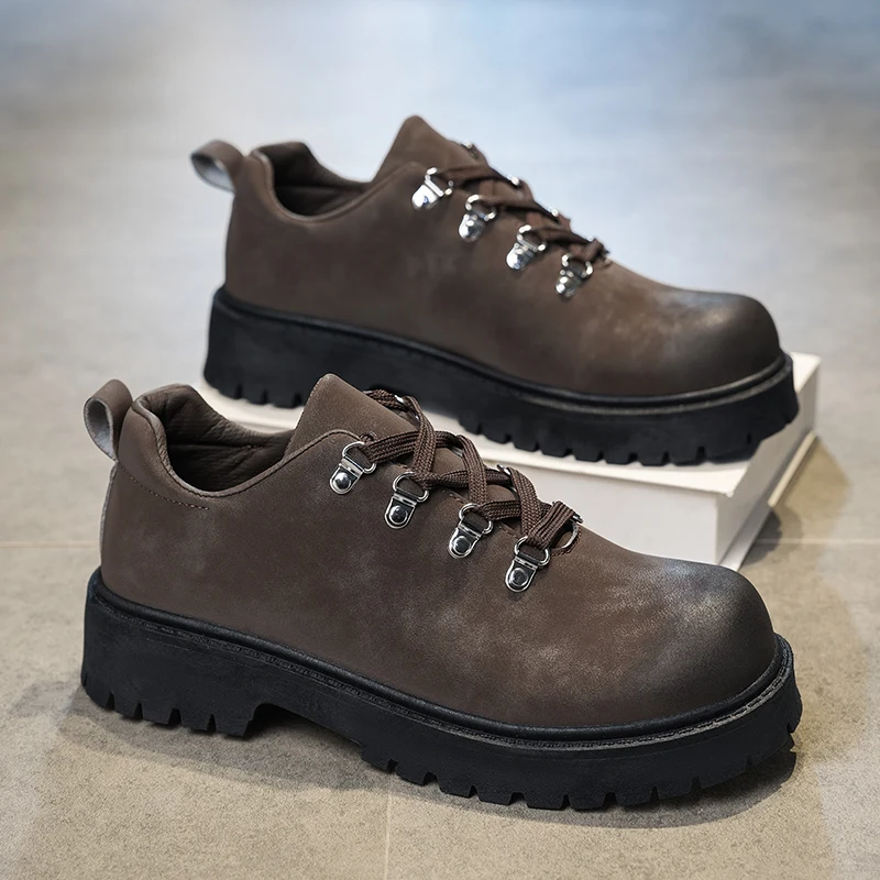 

Мужские повседневные туфли на толстой подошве, дышащие, легкие, с мягкой подошвой, для прогулок на улице, модные, деловые, для посетителей, на все сезоны