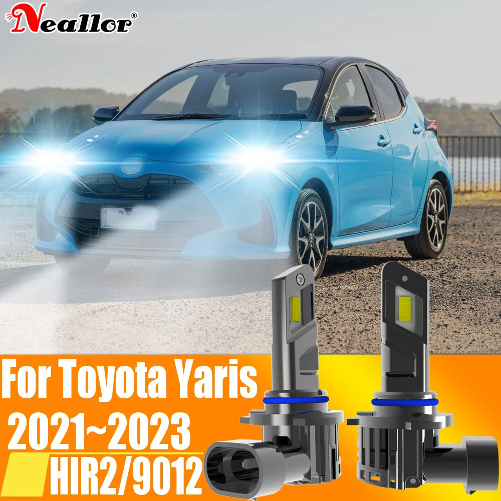 

2 шт., Автомобильные светодиодные лампы 9012 K 12 В 55 Вт для Toyota Yaris 6000 ~ 2021