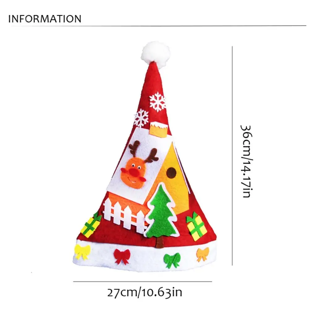 Non-woven Fabric Handmade Santa Hat Santa Claus Elk DIY Christmas Hat Toy Kriss Kringle House Kriss Kringle Hat Kindergarten