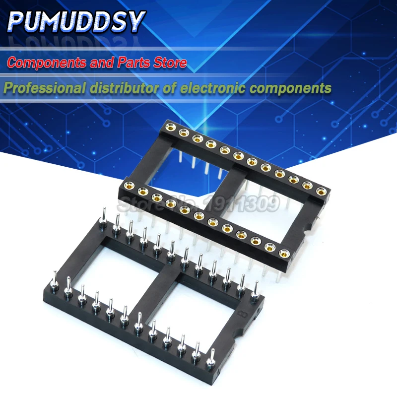 10 piezas de cuerpo ancho DIP24 IC agujero redondo SOCKET 24 p DIP CHIP prueba soporte adaptador 24 PIN dip-24 DIP 24PIN conector