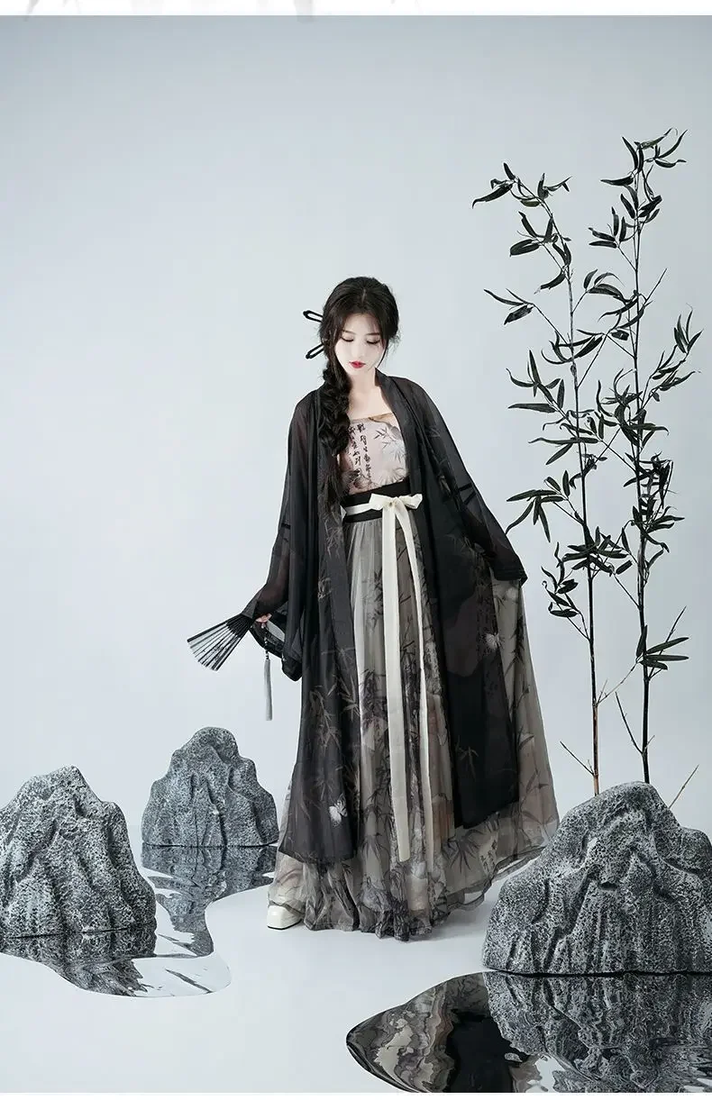 2024 Song Dynastie täglich losen Stil Sommer neue chinesische Abnehmen alten Stil Mode elegante Garn gedruckt Frauen Hanfu Set w670