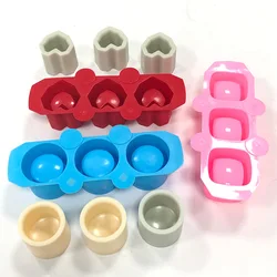 3 Holes Round Geometric Polygonal Concrete Flower Pot Vase Mold Cactus Cement Molds Silicone DIY Aromatherapy Candle Decoration