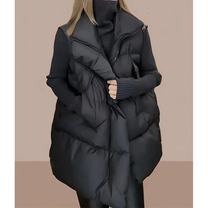 

2025 Women Large Size 6XL Parkas Waistcoat Winter Ladies Casual Puffer Sleeveless Coat Korean Female Cotton Padded Vest Jacket