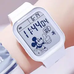 Disney Astronaut Micky Mouse Digital Wristwatch Children Kid Boy Girl Unisex Student Clock Chronograph Repeater Rectangle Dial