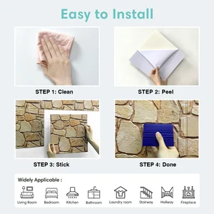 3D فو لوحات الحائط الحجرية ، قشر وعصا البلاط ، ملصق الحائط الزخرفية ، ذاتية اللصق ، 1 قطعة ، 10 قطع أعلى 10 مبيعات 3D الجدار الحجري المجلس - No4