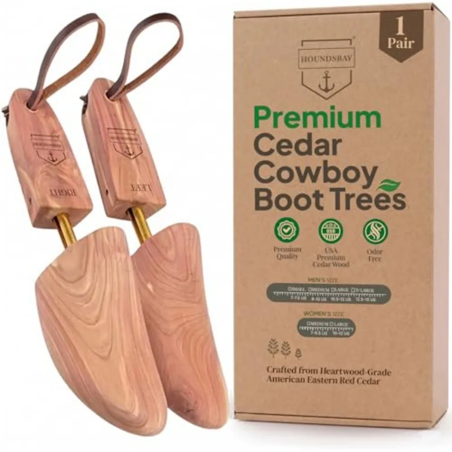 

HOUNDSBAY Trees, Cedar Western Boot Tree for Men and Women, Shoe Tree for Boots, Boot Stretcher and Shaper