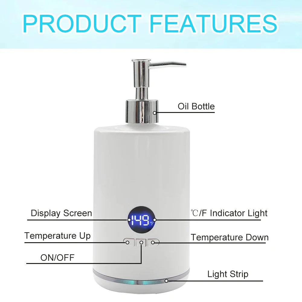 زجاجة واحدة تدليك النفط سخان قابل للتعديل متعددة الوظائف غسول كريم سخان المحمولة التدفئة السريعة لصالون سبا الاتحاد الأوروبي/الولايات المتحدة التوصيل