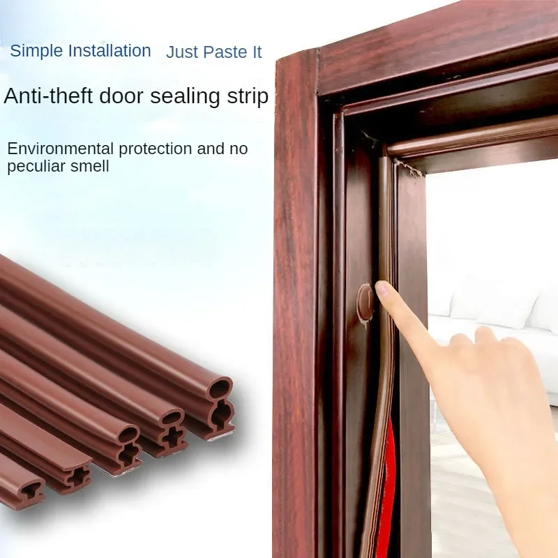 6Meters/Roll Self-adhesive Silicone Rubber Sealing Strip Door Window Sealing Strips Gap Blocker I Type Insulation Tape