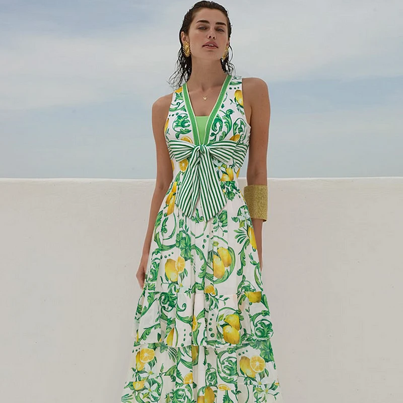 Taille haute femmes Bikini ensemble maillots de bain citron imprimé une pièce maillot de bain femme rembourré baigneurs bain natation maillot de bain maillots de bain