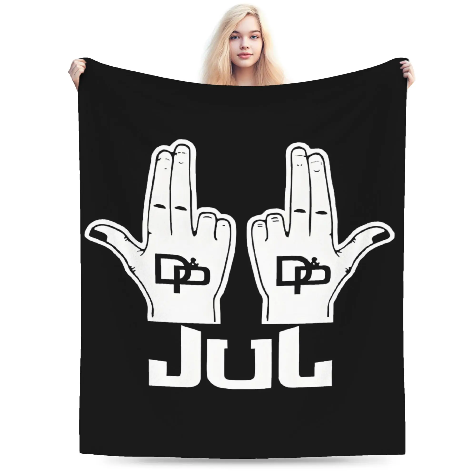 Custom Ultra-Soft Fleece Jul Rapper  Throw Blanket Warm Flannel Hand Gesture Blankets for Bedding Office Couch Quilt