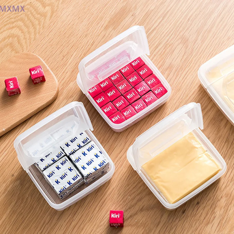 

1 Pc Butter Cheese Storage Box Portable Refrigerator Fruit Vegetable Fresh-keeping Organizer Box Transparent Cheese Container