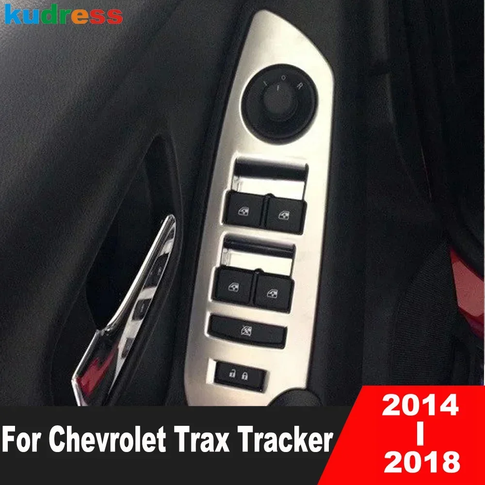 

Для Chevrolet Trax Tracker 2014-2017 2018, матовый автомобильный внутренний переключатель подъема окна двери, кнопка панели, отделка, аксессуары для интерьера