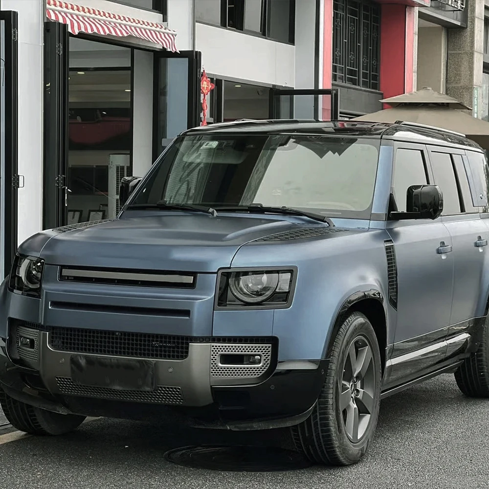 

Атласная металлизированная синяя автоупаковка, виниловая пленка, автомобильная наклейка, меняющая цвет, пленка без пузырьков, наклейки для салона автомобиля, экстерьер