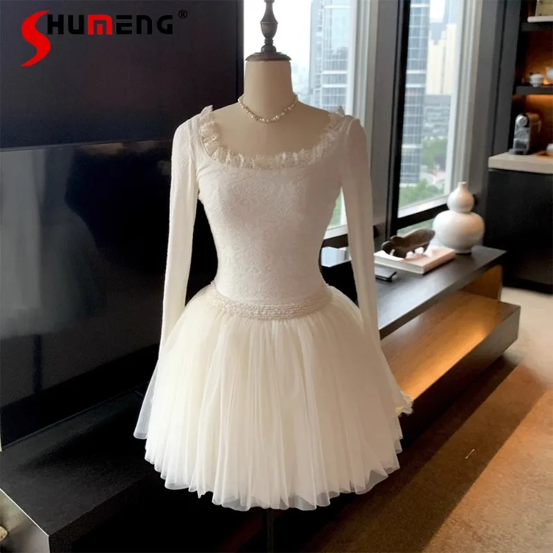 

Autumn New Elegant Waist-Cinching Classic Style Coat Cape Dresses Long-sleeved Slimming Dress Japanese Lolita Kawaii Vestidos